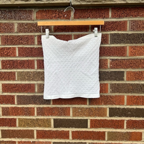 Free People Tops - Free People Intimates White Crochet Knit Spandex Strapless Tube Top
